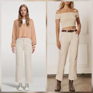 Boyish The Harrison High Rise Tuxedo Wide Leg Fall Jeans Natural Sz. 27